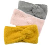 BESPORTBLE 3stücke Teiliges Winter-stirnband Damen Warmes Breites Gestricktes Ohrwärmer Haarband Mit Knoten Flexible Komfortable Kopfwicklung Für Mädchen Und Frauen Dekoratives Kopfaccessoire