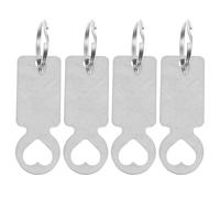 BESPORTBLE 4 Stück Einkaufswagenchips aus Edelstahl mit Schlüsselanhänger für Einkaufstrolley Praktisches Kreatives Design Silberfarben für Supermarkt und Alltag