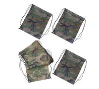 BESPORTBLE 5 Stück Pack Tarn Turnbeutel aus Polyester Faltbarer Kordelzug Rucksack für Jungen und Mädchen Kompakter Sportbeutel für Camping Training und Freizeit