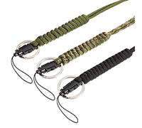 BESPORTBLE 6 stücke Paracord Lanyard Keychain Utility Halskette Seil Schnur Handschlaufe Fallschirm Handy Kamera ID Halter für Outdoor Wandern Camping (jeweils 2 von Schwarz, Armee Grün,