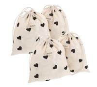 BESPORTBLE 6stücke Herzbeutel Mit Kordelzug Aus Stoff Kleiner Schmuckbeutel in Herzform Wiederverwendbarer Stoffbeutel Mit Kordelzug Aufbewahrungsbeutel Für Reisen Und Täglichen Gebrauch