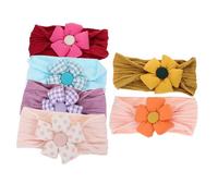 BESPORTBLE 6stücke Stirnband Für Mädchen Elastisches Stirnband Für Junge Mädchen Mit Blumenverzierung Für Kleinkinder Haarschmuck Für Neugeborene Blumenhaarband Für Junge Und Kleinkinder