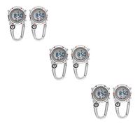 BESPORTBLE 6stücke Tragbare Clip-Uhr Aus Edelstahl Mit Leuchtender Funktion Multifunktionale Karabiner-Uhr Für Outdoor-aktivitäten Praktische Taschenuhr Für Herren Und Damen