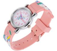 BESPORTBLE Dekorative Kinderarmbanduhr Einhorn Silikon Quarzuhr Verstellbar Leicht Rosa Für Schüler Mädchen