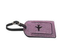 BESPORTBLE Gepäckanhänger für Koffer Rucksack Glitzernder Pu Reiseanhänger mit Sichtschutz und Namensschild Rosa Flugzeug Tag für Flugreisen Kreuzfahrten und Zugfahrten