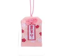 BESPORTBLE Japanischer Omamori Glücksbringer Amulett Liebe Rosa Schrein Segen Tasche Kirschblüten Muster Schlüsselanhänger Handtasche Auto Rückspiegel Anhänger Glückbringer