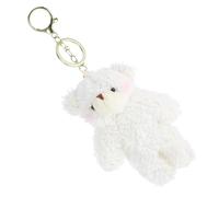 BESPORTBLE Kawaii Plüschbär Schlüsselanhänger mit Herz Rouge Weicher Taschenanhänger Flauschiger Bären Anhänger für Paare und Freunde