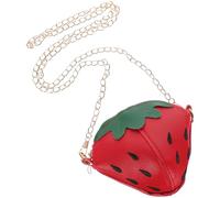 BESPORTBLE Kinder Umhängetasche Erdbeer Motiv mit Kettengürtel Kleine Schultertasche für Mädchen Leichte Clutch für Alltag und Freizeit