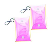 BESPORTBLE Kleiner Münzgeldbörse PVC Schlüsselanhänger 2 Stück Transparente Geldtasche für Damen Leichtes Portemonnaie mit Ohrhörer Etui Tragbar für Strand Party und Shopping