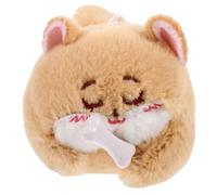 BESPORTBLE Plüsch Hund Schlüsselanhänger mit Wedelndem Schwanz Niedliche Tierpuppe als Rucksack Anhänger Brauner Shiba Inu Plüschanhänger Weiches Kuscheltier für Taschen und Dekoration