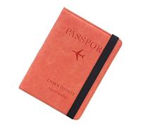 BESPORTBLE Reisepasshülle Etui RFID-geldbörse Aus Pu Material Mit Multifunktions-Aufbewahrungstasche Und Bankhalter Für Damen Frauen Orange Für Reisepass Ausweise Fotos Etc