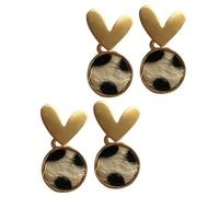 BESPORTBLE Silberohrringe Satz 2 Paar Herzförmige Cow Print Ohrstecker Modisch Langlebig Bequem Damen Schmuck Für Party Geschenk