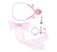 BESPORTBLE Teiliges Meerjungfrau Prinzessin mit Haarclips Muschel-halskette Perlenarmband und Fingerring Leichtes Hautfreundliches Design für Kleinkinder für Geburtstagsfeiern und