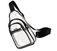 BESPORTBLE Transparente Umhängetasche Für Damen Durchsichtige Brusttasche Aus Robustem PVC Tragbare Reisetasche Mit Ausreichend Platz Für Lippenstifte Handys Und Andere Kleinigkeiten Leicht u