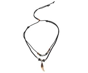 BESPORTBLE Tribal Hai-Zahn Halskette für Männer & Frauen - Handgefertigter Ethnischer Schmuck mit Lederband & Perlen | Unisex Design für Alltag & Strand (Farbe variiert) halskette herren kette herren
