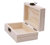 BESPORTBLE Unbehandelte Holzbox Rechteckig Kleine Holzkiste aus Massivem Kiefernholz DIY Schmuckschatulle und Geschenkverpackung Stabile Aufbewahrungsbox für Hochzeiten und Bastelprojekte