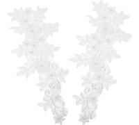 BESPORTBLE Weiße Spitzenblumen Applikation aus Spitze mit Praktischer Einfacher Anwendung für Brautkleid und Abendkleid als Elegantes Hochzeitszubehör