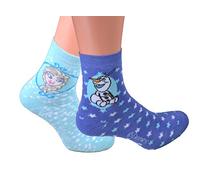 Best Deal Market 2er Pack Mädchen Disney ABS Socken Gr. 35/38 Eiskönigin Olaf Eis Frost Schnee Disney Winter stoppersocken kinder abs socken anna sachen frozen socken