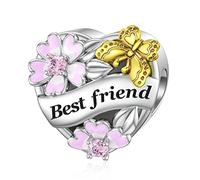 Best Friend Charm für Pandora Charms Rosa Herz Design
