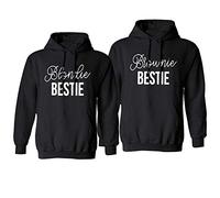 Best Friend Hoodie BFF Pullover Sweatshirt für Mädchen Schwarz Weiß Blondie Brownie Pulli 1 Stück, Schwarz-Brownie, S