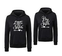 Best Friends Pullover Beste Freunde Sweatshirt für Mädchen Schwarz Weiß Sister Hoodie Pulli 1 stück, Schwarz-Big, S