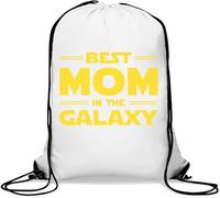 Best Mom in The Galaxy Gym Sack Casual Drawstring Bag White