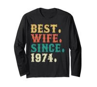 Best Wife Since 1974 Vintage Women 52nd Wedding Anniversary Langarmshirt