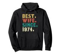 Best Wife Since 1974 Vintage Women 52nd Wedding Anniversary Pullover Hoodie