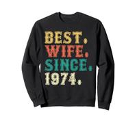Best Wife Since 1974 Vintage Women 52nd Wedding Anniversary Sweatshirt