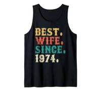 Best Wife Since 1974 Vintage Women 52nd Wedding Anniversary Tank Top