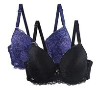 Bestellungen 2025 Outlet Angebote 2er Pack Push Up BH Damen Mit Bügel Blumen Spitze Schalen BH Vollschalen Bequem Große Brüste Minimizer Bralette Klassische BHS Sale Angebote Kleidung