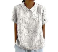 Bestellungen Leinenbluse Damen Sommer Kurzarm Sommerbluse Musselin Shirt Leinen Tunika Große Größen Elegante Oberteile Leinenshirt Monatsabrechnungen Anzeigen