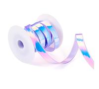 Bestewelry 5M Holografische Schillernde Bänder Regenbogen PVC Band 12mm Breit Silikonband für DIY Bastelbedarf Armband Lanyard Keychain Making, Flieder
