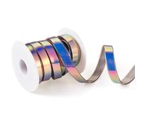 Bestewelry 5M Silikonband Regenbogen PVC Band 12mm breit holografisch schillerndes Band für DIY Bastelbedarf Armband Lanyard Keychain Herstellung, Grau