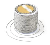 Bestewelry Nylonschnur Schnurfaden 0,8 mm geflochtene Knüpfschnur Makramee Faden Armband Schnur für Schmuckherstellung Nähen (Hellgrau)