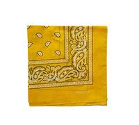 Bestgift Bandana aus Baumwolle, Paisley, Cashewnuss, Blume, Herren, Helles Gold., Taille unique(55x55cm)