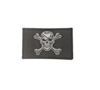 Bestickte Aufnäher Piratenflagge mit offiziellen Farben - bestickter Piratenschild - bestickte Piraten-Biker-Patches - Militär-Piraten-Aufnäher (Pirat)