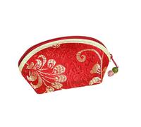 Bestickte Geldbörse, klassische Geldbörse, chinesische Münztasche - exquisite Handtasche, Aufbewahrungstasche für Schmuck mit Reißverschluss für Damen, Bijo-Tasche, rot, Se référer au descriptif