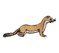 Bestickter Aufnäher/Aufbügler mit Wiesel/Frettchen zum Aufnähen/Aufbügeln auf Kleidung, Jacken, Jeans oder Taschen