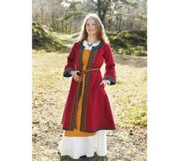 Bestickter Wikinger-Mantel, weinrot/petrol "Ella" XL