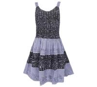 Besticktes Minikleid Boho chic, Mittelalterkleid, Viskose, graublau