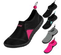 BESTIF Badeschuhe Herren Damen | Schwimmschuhe Neopren Wasserschuhe Kordelzug | Leicht und Bequem | Gr. 36-45 (Schwarz-Rosa, 36)
