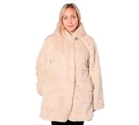 BestMarket.TV Damen-Kunstpelzmantel „Primadonna“ - Stilvoll und warm, in schimmernder Perlmuttfarbe (DE/NL/SE/PL, Alphanumerisch, XXL, Regular, Regular, Perlmutt)