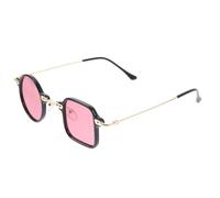 BESTOMZ 1paar Outdoor Damen Sonnenbrille im Punkigen Unregelmäßigen Design Stylische UV schutzbrille für Party und Sport Schwarzer Rahmen mit Pinkfarbenen Gläsern Modische Statement optik