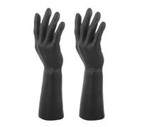 BESTOMZ 2 Stück Schwarzer Vinyl Schmuckständer für Herrenhand Rechte Hand Mannequin Realistisches Display für Armbänder und Ringe Vielseitiger Schmuckorganizer für Ladenauslagen