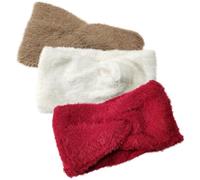 BESTOMZ 3 Stück Winterstirnband Damen aus Polyester Warmes und Flexibles Stirnband mit Weichem Fell Bequemes und Breites Kopfband für Outdoor Wintervorräte