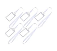 BESTOMZ 5 Stück Ausweishalter für Männer aus Kunststoff mit Lanyard Transparente Doppelseitige Kartenhülle zum Schutz von Ausweisen und Fahrkarten für Arbeit und Schule