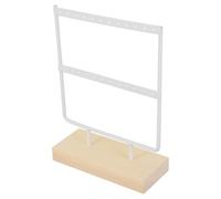 BESTOMZ Eleganter Ohrringhalter aus Eisen mit Stabilem Holzsockel Schmuckständer für Ohrringe zur Stilvollen Aufbewahrung im Verkaufs und Wohnraum