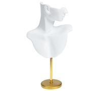 BESTOMZ Kunstharz Schmuckpräsentationsstatue mit Metallbasis Weiß