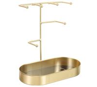 BESTOMZ Mehrschichtiger Schmuckständer aus Eisen für Schmuckaufbewahrung und Organisation Eleganter Schmuckhalter für Halsketten und Ohrringe für Schminktisch und Verkaufsbereich